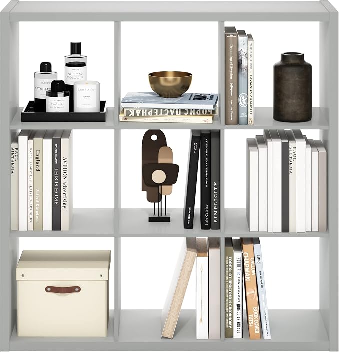 Furinno Cubicle Open Back Decorative Cube Storage Organizer, Light Grey | 14.6" - Image 9