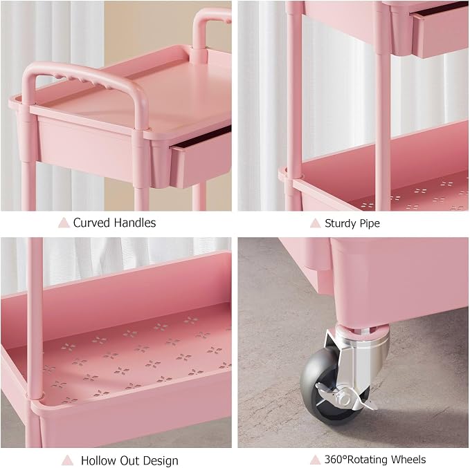 3 Tier Rolling Utility Cart - Image 5