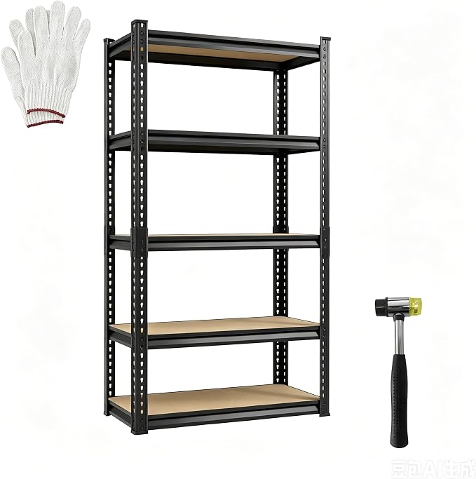 Durstruct 2400LBS Storage Shelves 5 Tier Adjustable Garage Storage Shelving | - Image 9