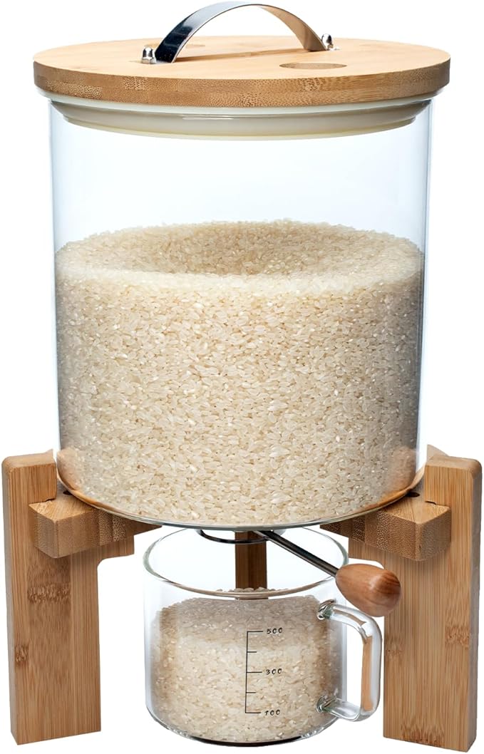 Rice Dispenser, Rice Storage Container, Flour and Cereal Container by Aprilhp