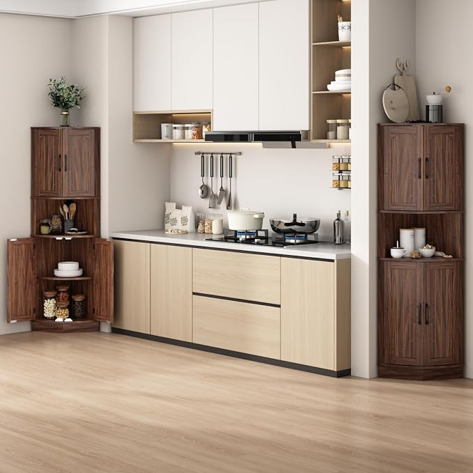 Tall Corner Cabinet, 64.7" Corner Storage Cabinet - Image 9