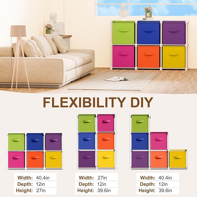 Briwooody 6 Cube Storage Organizer Bins - Image 2