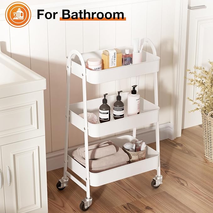 NEWBULIG 3-Tier Metal Rolling Cart - Image 5