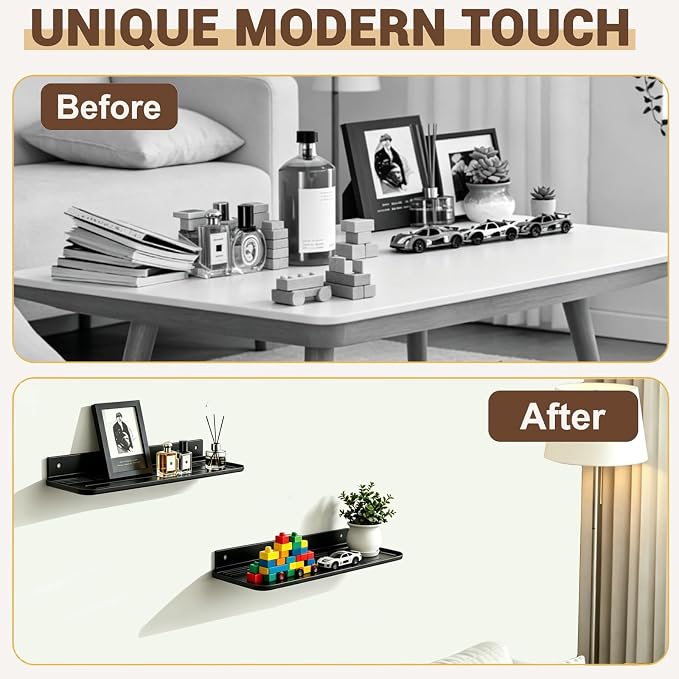 Wall Mounted Floating Shelf, Self Adhesive Shelf, No Drill Adhesive Wall Shelf - Image 6