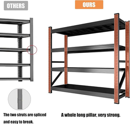 2000LBS Garage Shelving 59" W Heavy Duty Storage Shelves, 4 Tier Industrial - Image 6