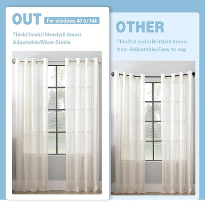 Byondeth Curtain Rods for Windows 16 to 120 Inches Adjustable Blackout Wrap - Image 5