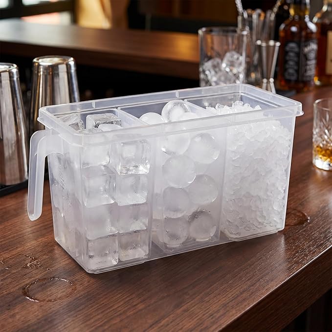Havawish 3 Divided Ice Bin for Freezer Bucket Ice Container for Freezer - Image 3