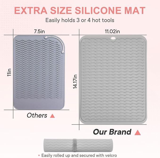 Oversize Silicone Heat Resistant Mat, Portable Travel Mat Cover - Image 3