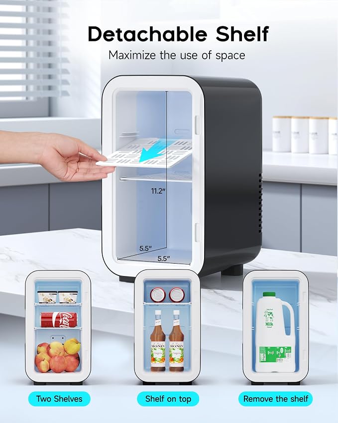Mini Fridge, 6 Liter / 8 Can Small Fridge - Image 3