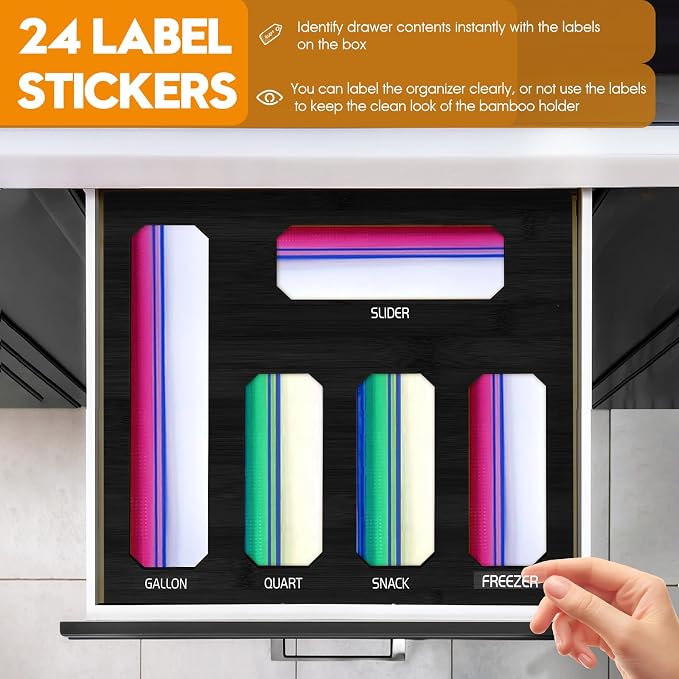 Bamboo Ziplock Bag Storage Organizer - Image 4