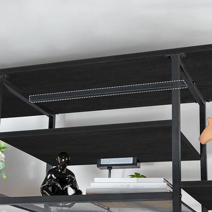 HOOBRO TV Stand with Power Outlets to 75 Inches, TV Console Table with Open - Image 5