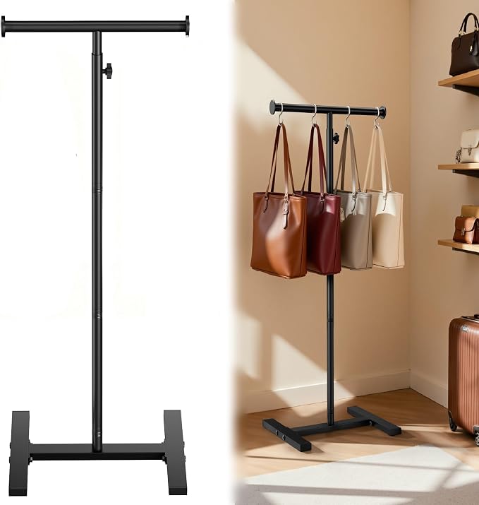 56" Shopping Bag Rack Stand, Adjustable Freestanding Tote Bag Display by Josmimic