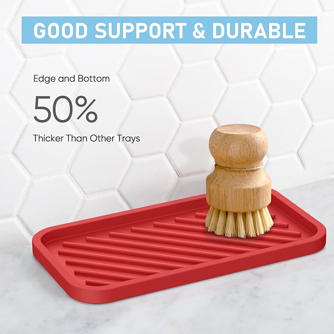 EG-SIPRO Silicone Sponge Holder, Large 10" Kitchen Sink Organizer Tray - Image 5