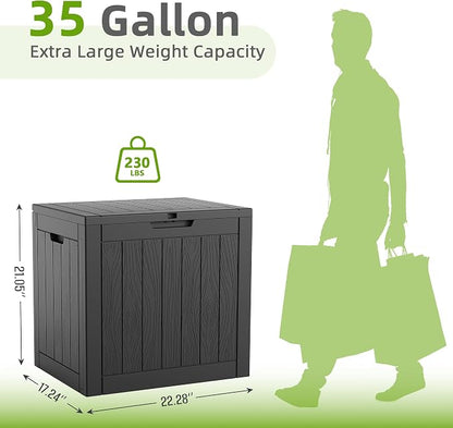 Vixzen 35 Gallon Deck Boxes Outdoor Waterproof, Lockable Resin Storage Box - Image 2