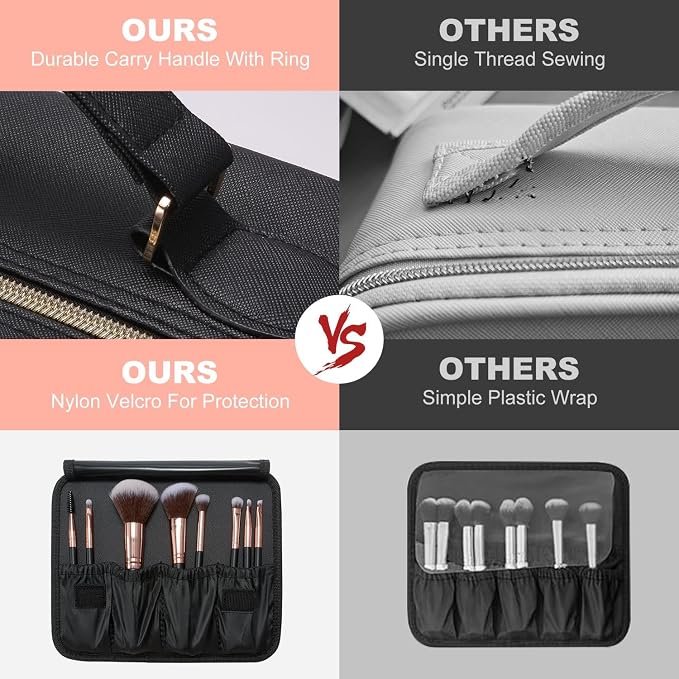 Mocado Travel Makeup Bag with LED Lighted Mirror, Travel Makeup Organizer - Image 2