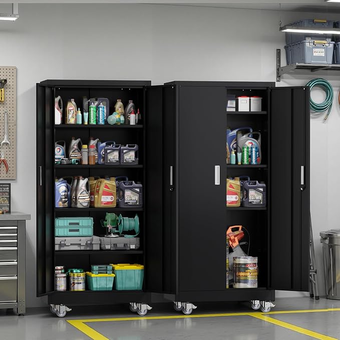 VINGLI Rolling Metal Storage Cabinet - Image 8