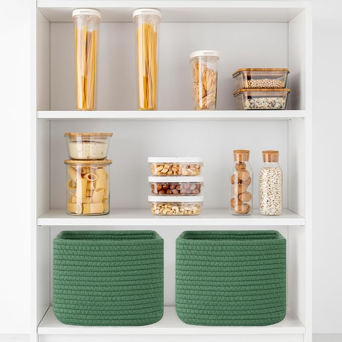 OIAHOMY 9”x9”x7” Storage Cubes, Cotton Rope Woven Baskets - Image 6