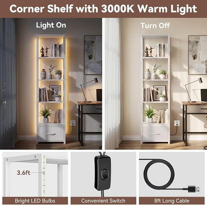 Housolution 6 Tier 60.6" Tall Bookshelf - Image 3