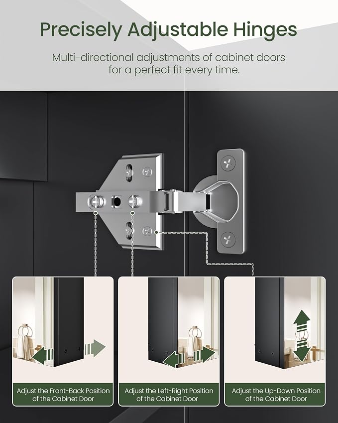 Bathroom Medicine Mirror Cabinet, 17.7'' x 23.6'', Wall-Mounted Bathroom Vanity - Image 6