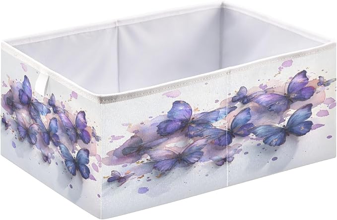 Butterflies Purple Watercolor Closet Organizers Storage Cubes Storage Bins - Image 2