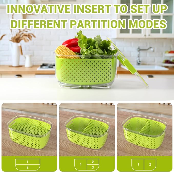 LUXEAR Fresh Produce Vegetable Fruit Storage Containers 3Piece Set, BPA-free - Image 5