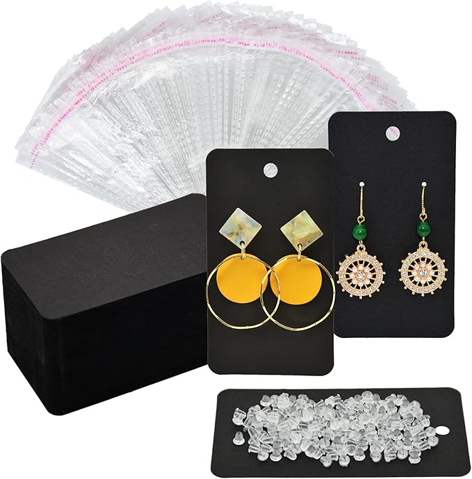 Twavang Earring Card Holder Set, 100 Pairs Clear Earring Backs by Twavang