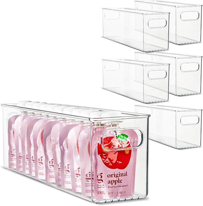 primebox Plastic Food Storage 6 Pack Clear Container Bin by primebox