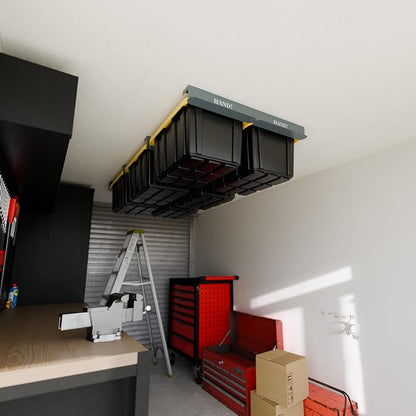 HANDT Overhead Garage Storage Rack, Connectable Heavy Duty Metal Ceiling Rails - Image 6