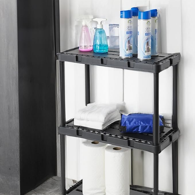 Gracious Living 3 Shelf Knect-A-Shelf Solid Light Duty Storage Unit 3-Shelf - Image 5