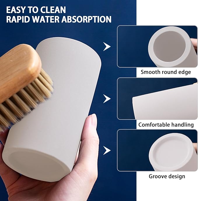 Diatomite Toothbrush Holder for Bathroom Sink, Countertop Organizer, Quick Dry - Image 3