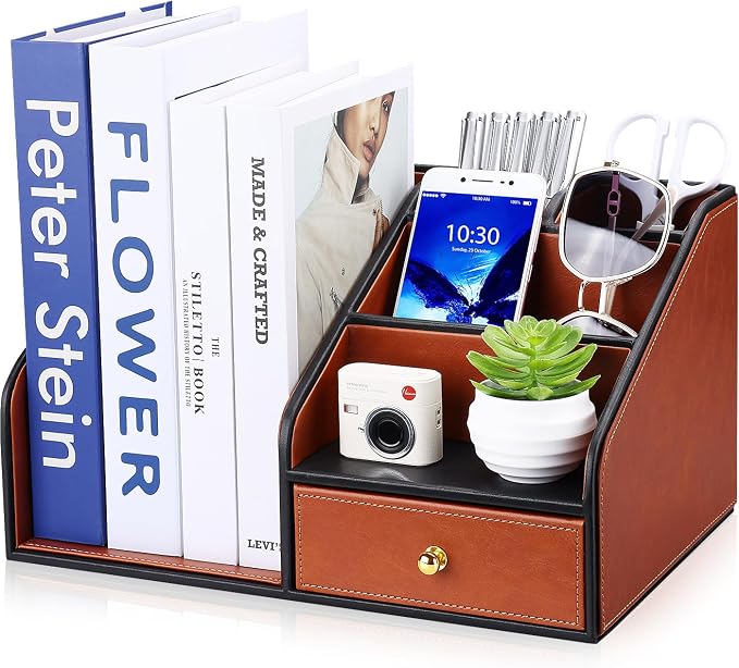 GORESE PU Leather Desk Organizer by GORESE