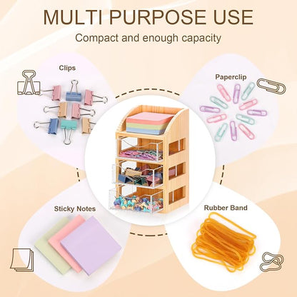 3 Drawer Desktop Accessory Storage Acrylic Sticky Note Holder - Image 4