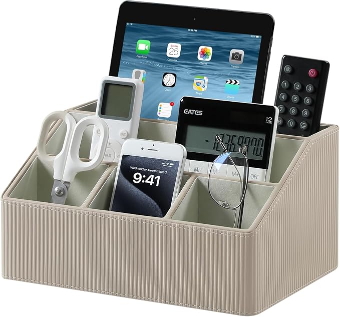 Remote Control Holder with 5 Compartments by Cretkhp