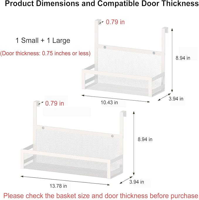 Hanging Desktop Baskets Fine Mesh Wire Storage Basket Over Cabinet Door - Image 2