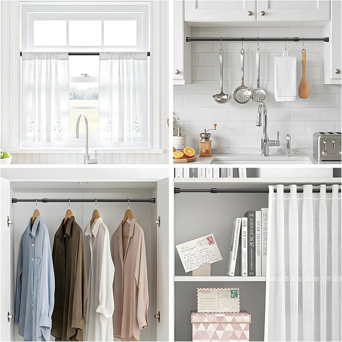 AIZESI Spring Tension Curtain Rods Short Tension Rod - Image 5