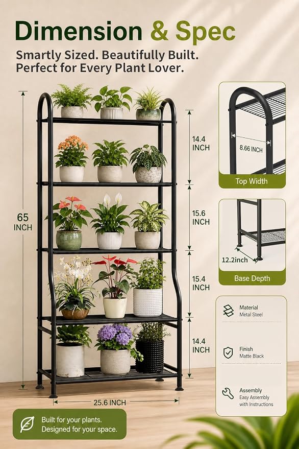 5-Tier Metal Plant Stand - Image 2