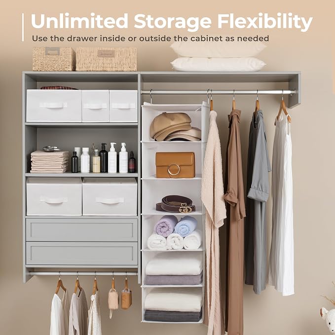 GRANNY SAYS Hanging Closet Organizer and Storage, 6 Shelf Clothes Organization - Image 5