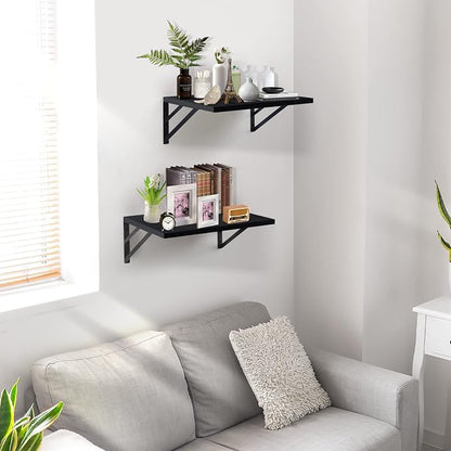 Tectocker-DOU 2 Pc Deep Floating Shelves ; Wall Mounted Hanging Shelves - Image 5