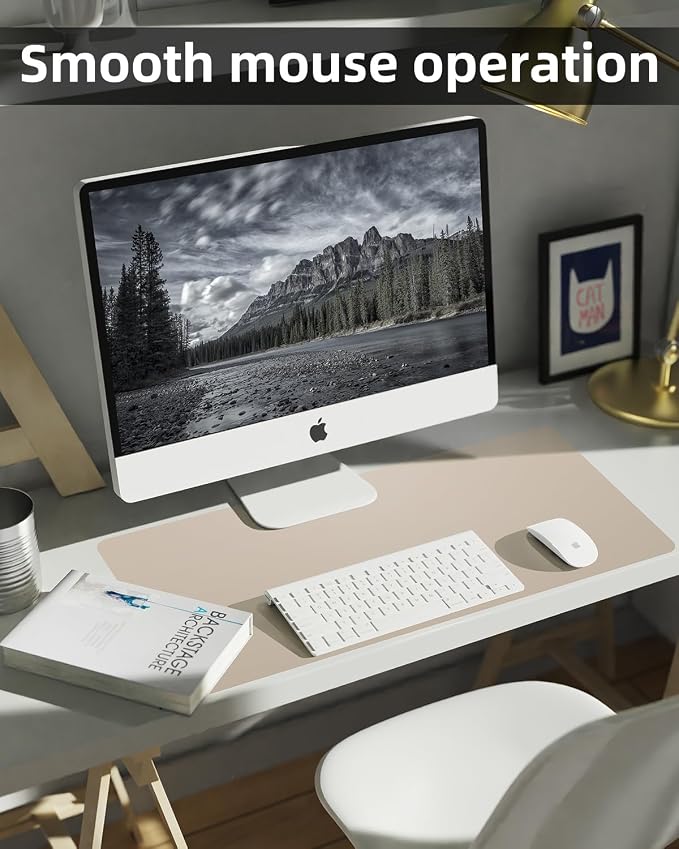 Leather Desk Pad Protector, Large Desk Mat, Mouse Pad, Non-Slip PU Leather Desk - Image 4