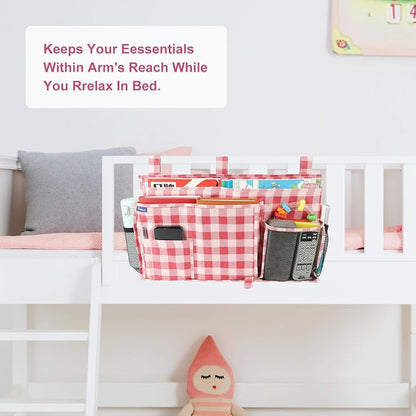 Surblue Bedside Caddy Hanging Bed Organizer Storage Bag Pocket - Image 3
