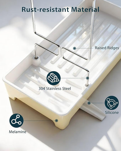 Ceramic-Look Sink Caddy, Rustproof Sponge Holder - Image 5