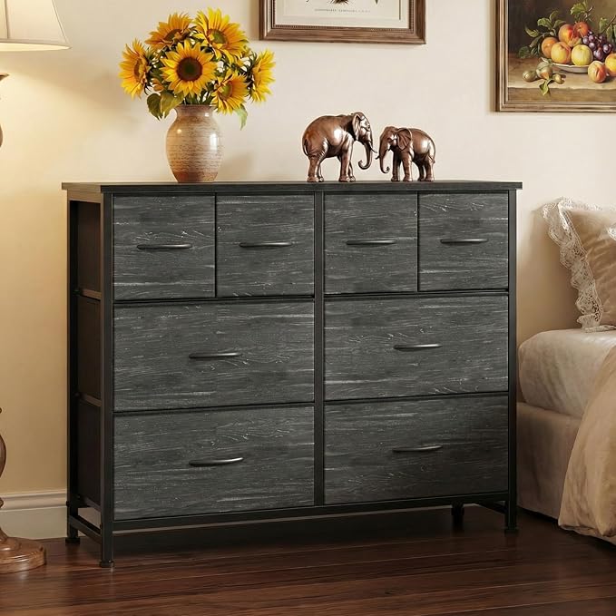 DUMOS Dresser for Bedroom with 8 Fabric Drawers, Wide Fabric Dresser | Storage - Image 7