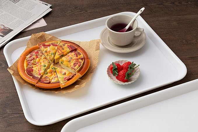 Eslite Rectangular Plastic Serving Trays, Fast Food Serving Cafeteria Trays - Image 6