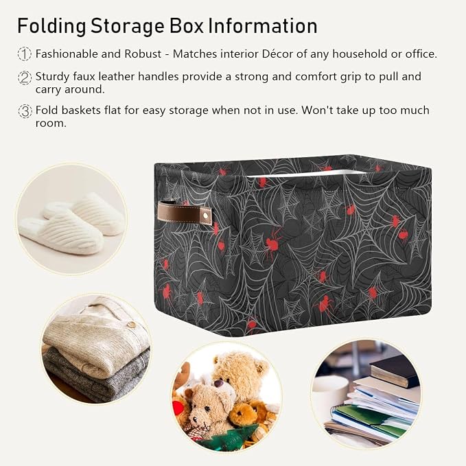 ZAZYXTJ Goth Spider Web Storage Basket - Image 5