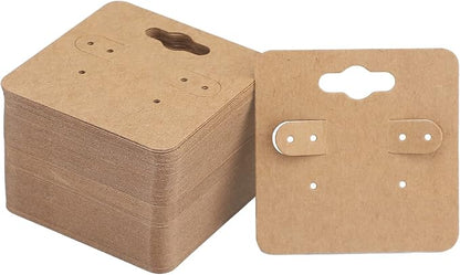 joycraft 100Pcs Earring Display Holder Cards, 2 Inch Brown Earring Hanging Cards by joycraft