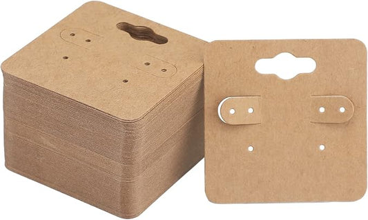 joycraft 100Pcs Earring Display Holder Cards, 2 Inch Brown Earring Hanging Cards by joycraft