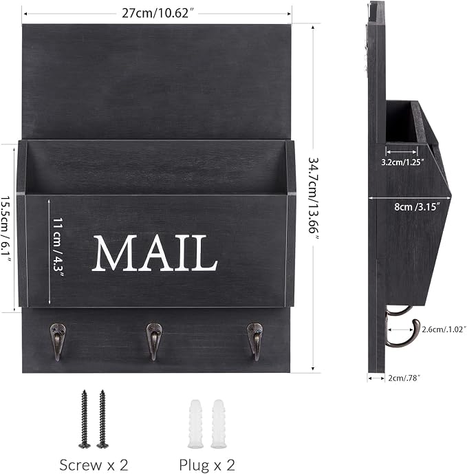 DLQuarts Mail Organizer with Key Holder - Image 5
