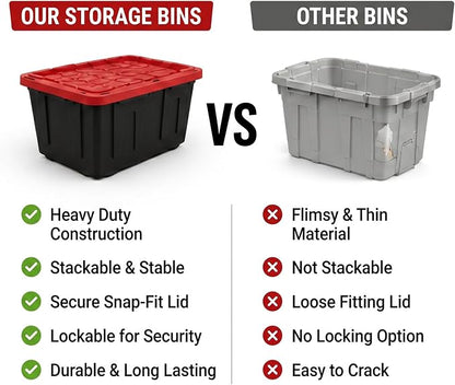 27 Gal Industrial Tote, 2 Pack Large Storage Bin, Suitable - Image 5