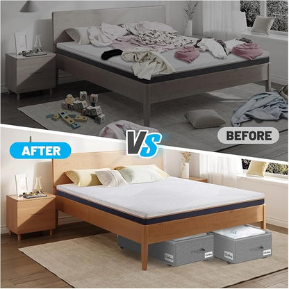 Under Bed Storage with Wheels, Quick Assembly Underbed Shoe Storage Containers - Image 8