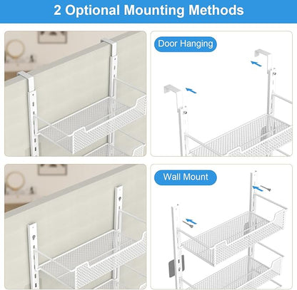 12.3" W Narrow Over the Door Pantry Organizer, 8-Tier Over the Door Organizer - Image 4